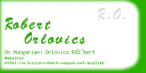 robert orlovics business card